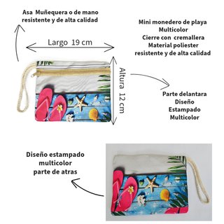 Bolso Playa Grande Multicolor + Monedero