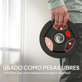 2 Discos Pesas Olímpicos 5 kg Agujero Ø50 mm