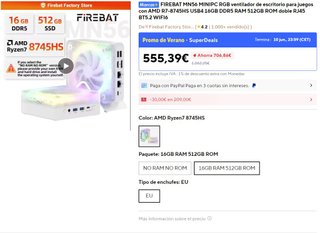 FIREBAT Ryzen 7 8745HS 16GB o 32GB DDR5 512GB NVMe