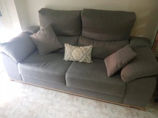 Sofá 3 plazas reclinable con cheslong extraíble