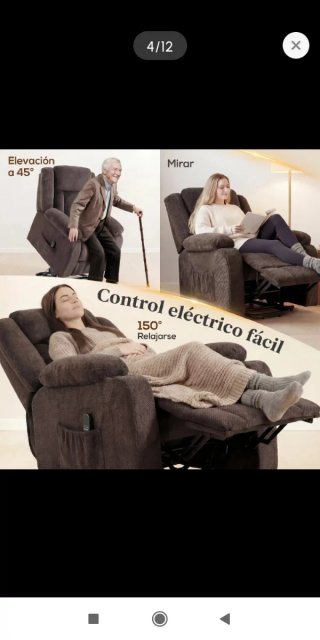 Sillón levanta personas tela marrón