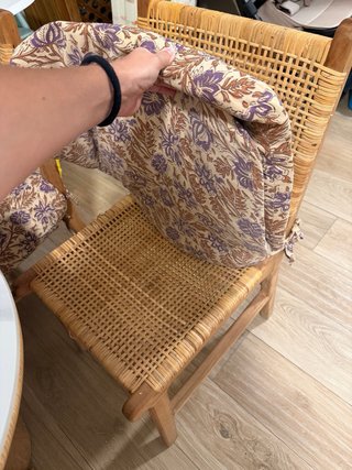 Sillas de comedor de madera y ratán