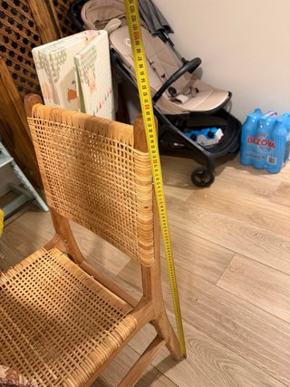 Sillas de comedor de madera y ratán