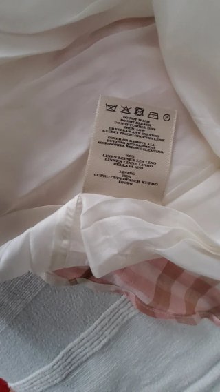 Vestito a quadri beige e rosa