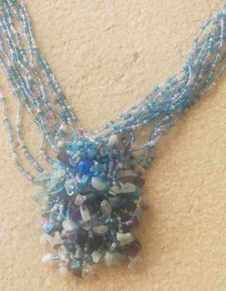 Conjunto collar y pulsera azul verano