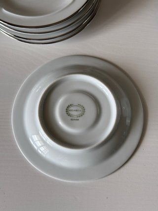 5 servicios de café y lechera Bidasoa lazo plata