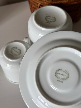 5 servicios de café y lechera Bidasoa lazo plata