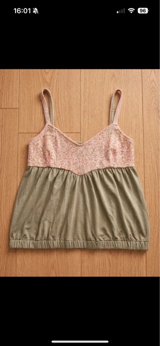 Top tirantes rosa y verde talla M