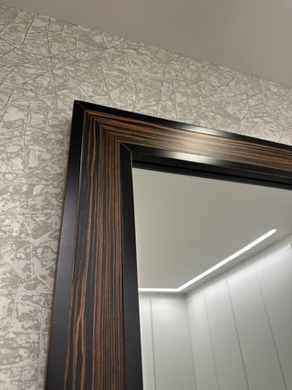 Espejo de diseño de madera Negro y Marrón