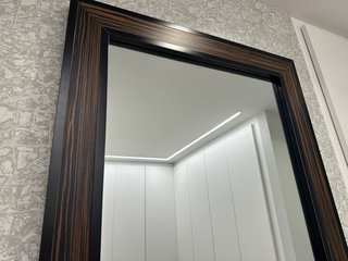 Espejo de diseño de madera Negro y Marrón