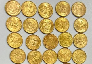 Moneda de oro 2 Pesos México