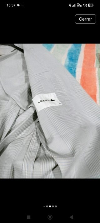 Chaqueta Lacoste Gris y Blanca Nueva