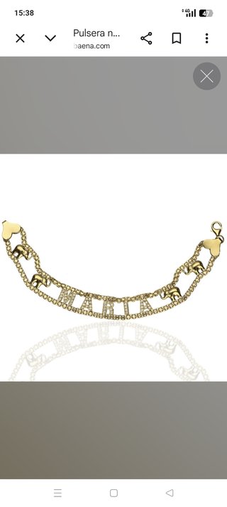 Pulsera de oro con nombre MARIA y elefantes