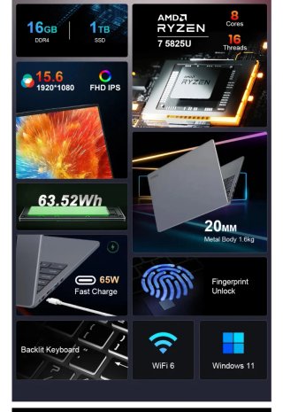 Ninkear A15 Plus Ryzen 7 - NUEVO PRECINTADO -