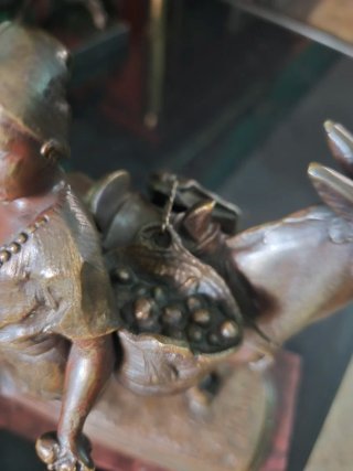 Figura bronce hombre con burro S.XIX Australia