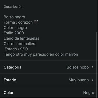 Bolso Y2K abalorios negro