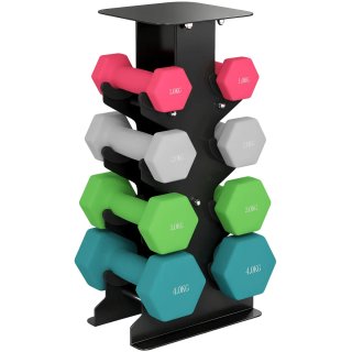 Juego Mancuernas 1-4kg + Soporte