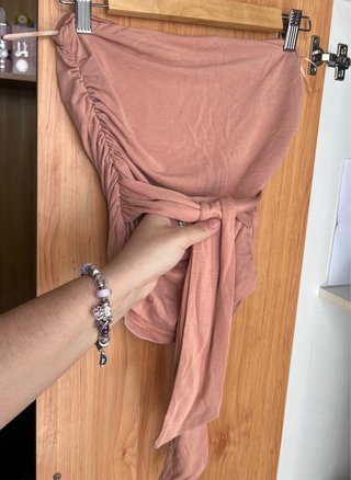 Top drapeado rosa Pull&Bear talla M
