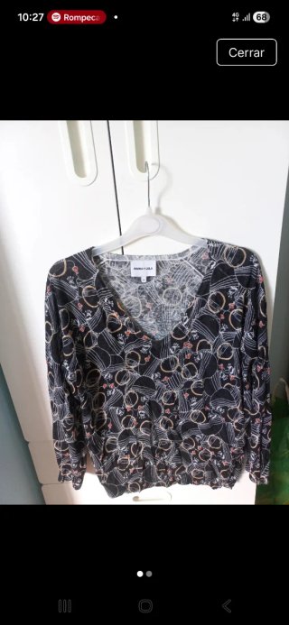 BIMBA Y LOLA Camiseta Manga Larga Negra Talla S
