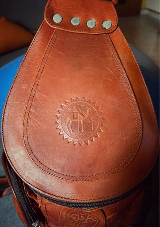 Mochila de piel auténtica