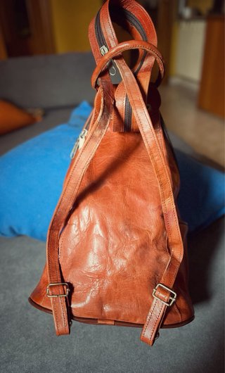 Mochila de piel auténtica