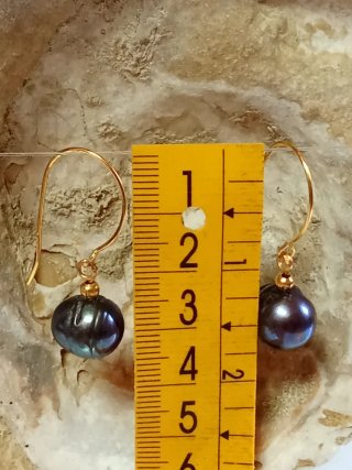 Pendientes Perlas Barrocas Negras Pavo Real