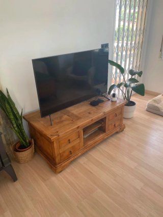 Mueble TV madera rústico tipo mexicano