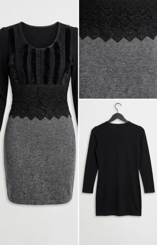 Vestido corto invierno manga larga