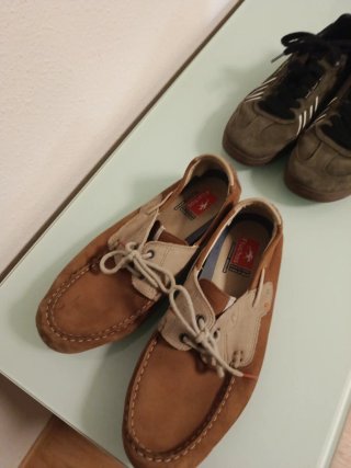 2 pares Zapatillas náuticas Fluchos piel marrón y