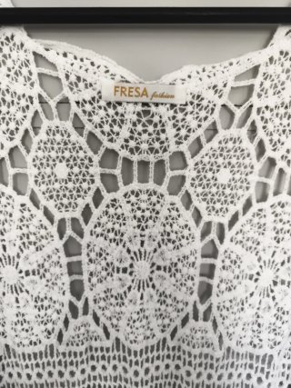 Chaleco bohemio crochet blanco Fresa fashion T.U
