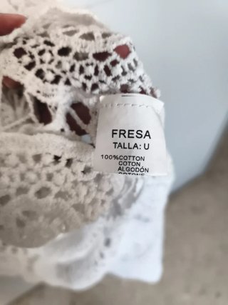 Chaleco bohemio crochet blanco Fresa fashion T.U