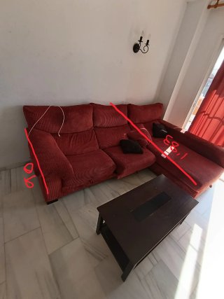 Sofá Chaiselongue Rojo