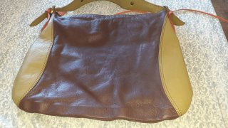 Bolso Piel Leo Bastida Beige y Marrón poco uso