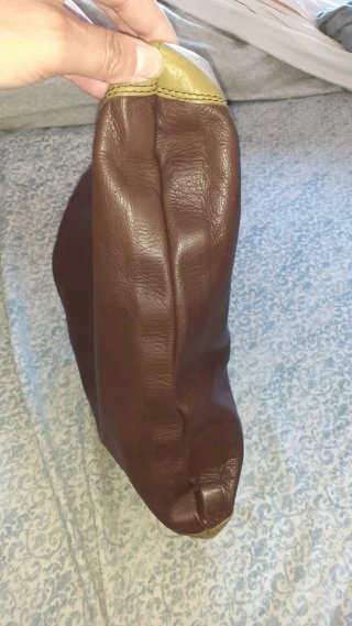 Bolso Piel Leo Bastida Beige y Marrón poco uso