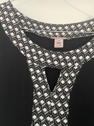 Vestito estivo in viscosa nero e bianco