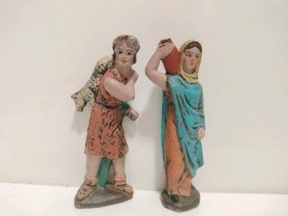 Lote 3 figuras Belén antiguas Oliver/durexina