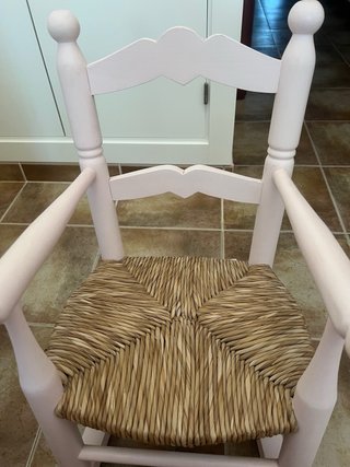 Silla mecedora infantil rosa madera