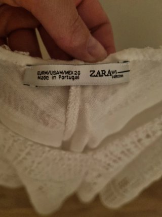Top tirantes encaje Zara,  blanco