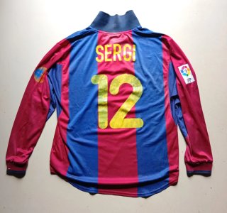 Camiseta oficial FC Barcelona 1999 - Firmada-Sergi