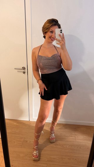 Top rosa brillo