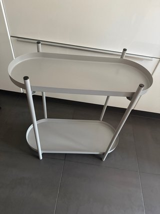 Mesa auxiliar 2 niveles gris
