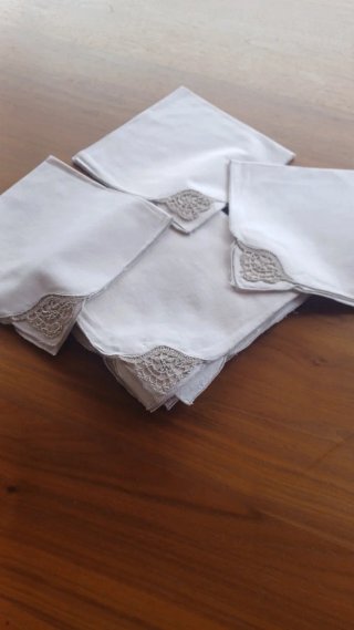 Lote 12 Servilletas Tela Beige