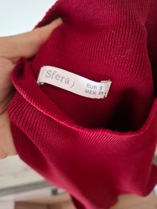 Vestido largo burdeos punto fino para estrenar