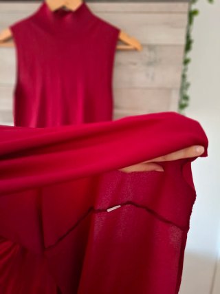 Vestido largo burdeos punto fino para estrenar
