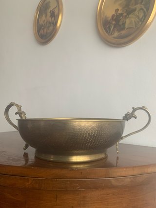 Grande Cesto Ottone Martellato Anni '50