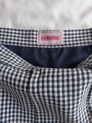 Falda cuadros azul y blanco