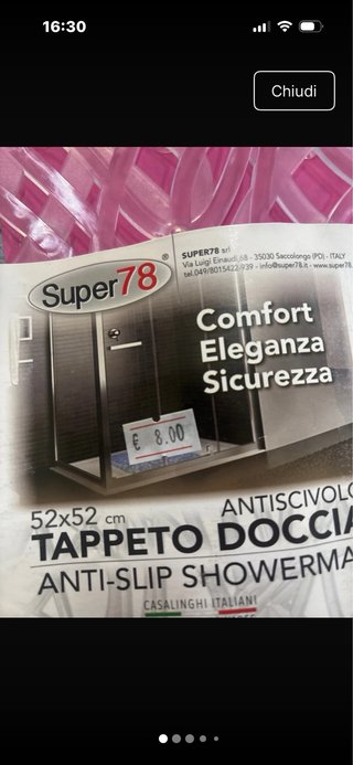 Tappeto antiscivolo con ventose