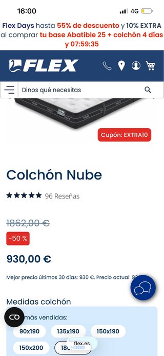 Colchón Flex 180x200cm