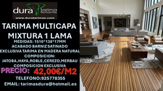 Tarima Jatoba Barniz Satinado 1800x122x14mm