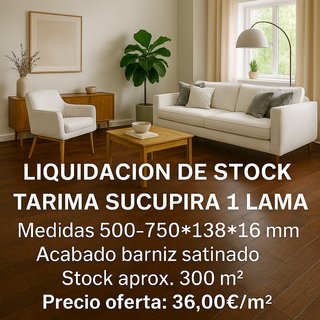 Tarima Jatoba Barniz Satinado 1800x122x14mm
